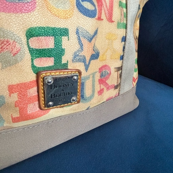 Vintage Y2K Dooney & Bourke Coated Rainbow Doodle Graffiti Handbag Purse Rare - Picture 4 of 16